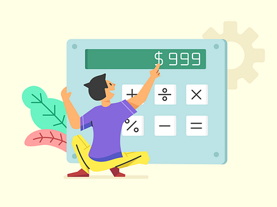 Flat Illustration for Shopping - Calculator