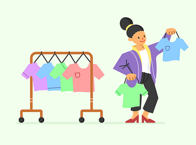 Illustration Design for Shopping theme - Clothes clothes design dress flat design flat illustration graphic design illustration shopping ui vector