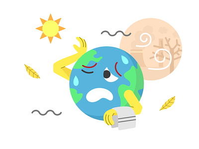 Global Warming Flat Illustration for Climate Theme