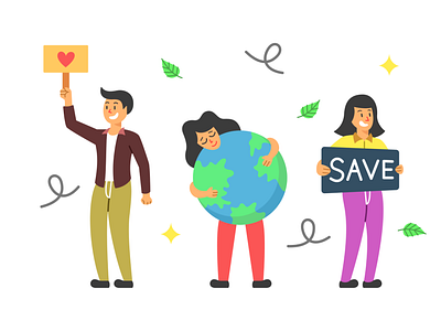 Environmentalism Flat Vector Illustration for Climate Theme