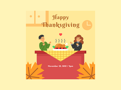 Thanksgiving Poster Vector Illustration design flat design flat illustration graphic design grateful illustration thanksgiving vector