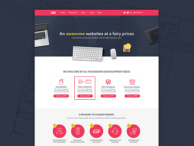 Webdo - Homepage branding fullscreen landing page profile ui ux web