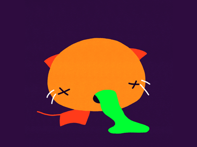 GIF: Gross cat emoji gif giphy green gross orange puke reaction