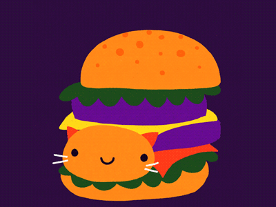GIF: Burger burger cat emoji frame by frame gif giphy photoshop