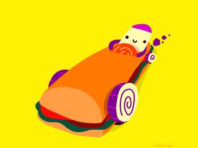 GIF: Sandwich car by Cindy Suen on Dribbble