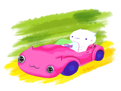 🌲🚗 Summer road trip! 🚗🌲 animated gif animation beetle cat caturday drive gif road trip summer volkswagen
