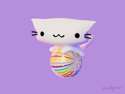 Candy Carousel 3d animated gif animation b3d blender carousel cat gif pastel purple rainbow