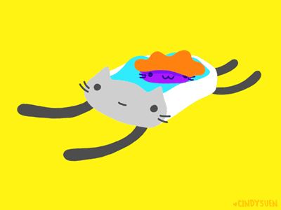 Bathtub Cat animation bathtub cat gif photoshop run yellow