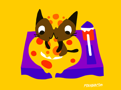 GIF: Pizza Record Player cat foxadhd gif pizza record player spin