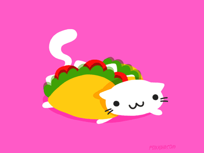 GIF: Taco Cat animation cat foxadhd gif photoshop pink taco