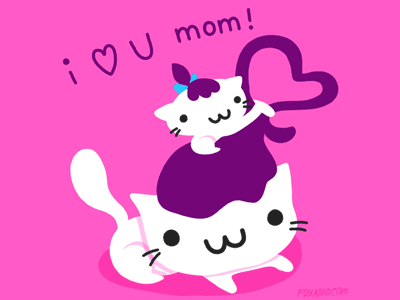 GIF: Happy Mother's Day! cat foxadhd gif happy mothers day heart i love you mothers day pink