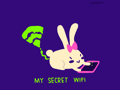 GIF: Bunny Farting Secret Wifi gif foxadhd bunny rabbit fart wifi secret internet animation