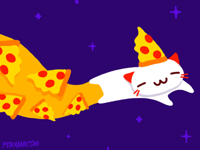 GIF: Pizza Nyan Cat adhd animation cat foxadhd gif nyan cat pizza space star