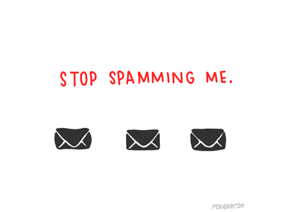 GIF: Stop Spamming Me adhd animation foxadhd gif inbox mail spam spamming