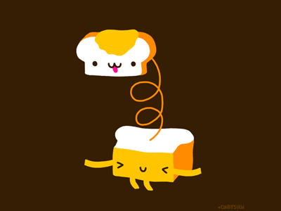 GIF: springy dancing toast! animation bread dance food gif happy peanut butter skippyyippee toast