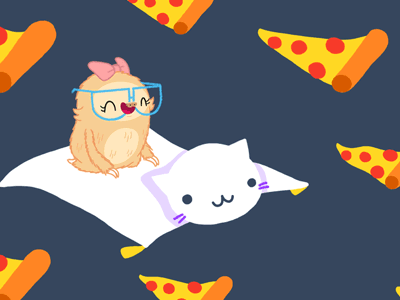 collab gif with Slothilda! animated gif animation carpet cat collab collaboration gif pizza sloth slothilda whole new world