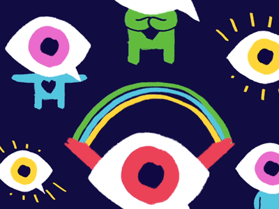 GIF: I am a Witness animation blink eye eye emoji gif i am a witness rainbow send kindness sun