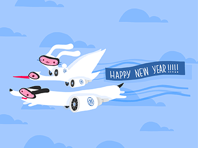 GIF: Happy New Year!! aviation bird bunny dog ge general electric happy new year