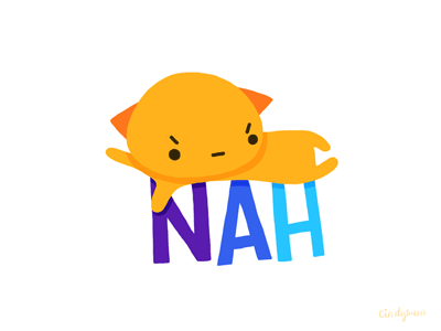 GIF: Nahhhh animal cat emoji gif nah no sticker