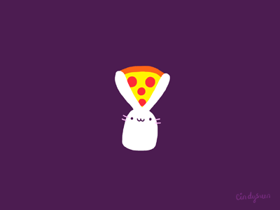 GIF: Pizza Bunny!! bunny cheese eat food gif hungry pepperoni pizza