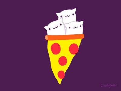 GIF: Medusa Pizza Cat Roller animation cat cheese food gif medusa pizza roller