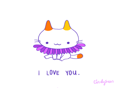 Happy Valentine's Day!! ♥ cat flower gif love you nots valentine