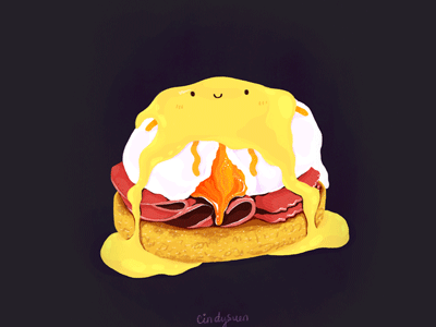 Egg Benedict Time! breakfast brunch eat egg egg benedict food gif hungry poached egg