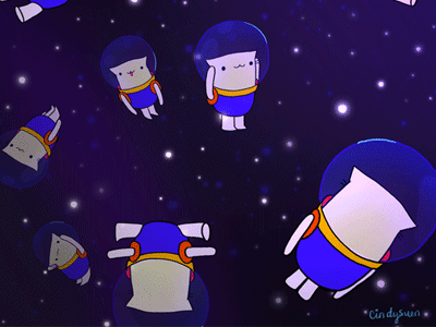 Astrocats! animation astrocat cat gif space space out star