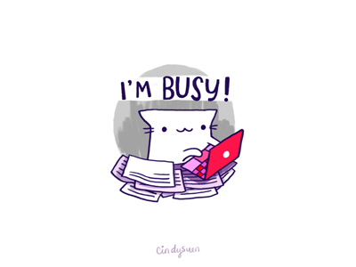 Busy writing e-meows!!! animation busy cat gif imessage sticker write