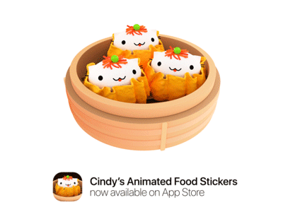 3D Animated iMessage Stickers!! 3 3d 3d animation animated animation b3d blender blender3d dim sum food gif hungry imessage stickers orange siu mai