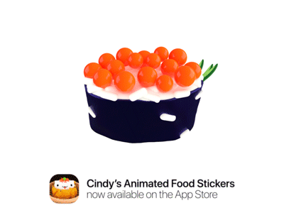 🍣 Ikura sushi 🍣 animated gif b3d blender cat food gif ikura peekaboo sushi