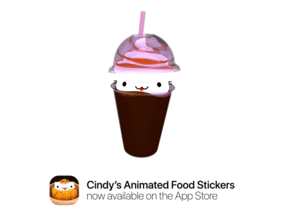 ❄️🥤Frappuccino 🥤❄️ 3d animated gif animation b3d blender cat cats drink frappe frappuccino sticker