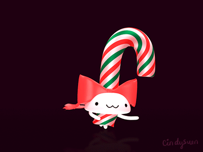 🎀🎄Flossing my way to Christmas!! 🎄🎀 3d animation b3d cat christmas dance floss gif xmas