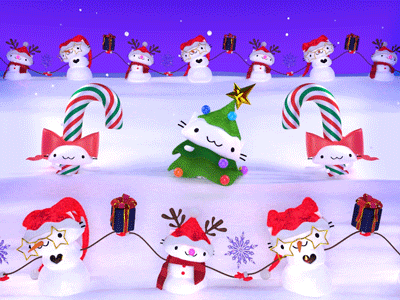 Merry Christmas from me to you! 🎄💝 3d animated gif animation b3d candy cane christmas christmas tree gif snow snowflake snowman winter