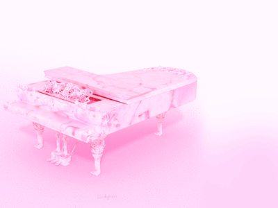 Pink Marble Cat Themed Grand Piano 3d animated gif animation b3d cat grand piano music piano pink spin turntable