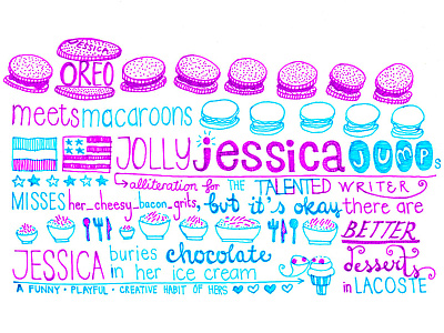 a dooodle for my good friend doodle fun hand lettering ice cream oreos typography