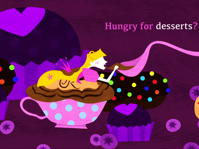 Rapunzel - a sweeter happy ending after effects animation cindy suen coffee cupcake desserts donut illustration motion graphics rapunzel sweet