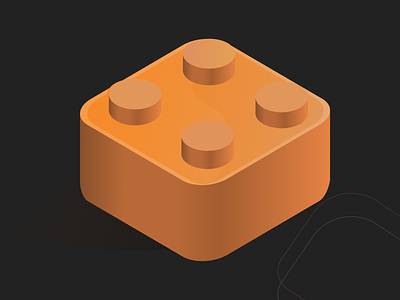 Orange brick 3d branding brick design illustraion orange vector