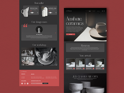 Ceramics Website aesthetic ceramic design ui ux web