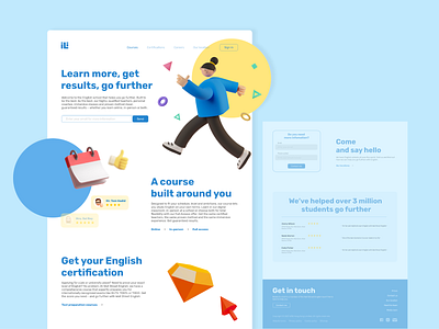 English Education Website 3d design education homepage ui web design
