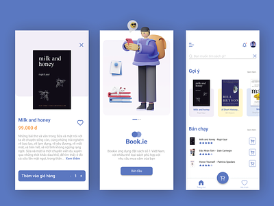 App for buying book 3d app book ui ux web design