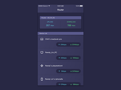 Router UI app router sketch ui user interface