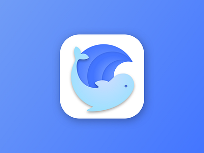 Coolchat App Icon app chat dolphin icon logo pilot whale ui wave whale