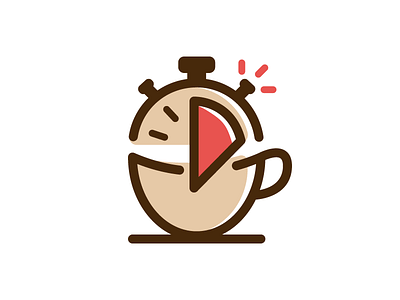 Fast Coffee coffee cup design fast logo playful service stopwatch time