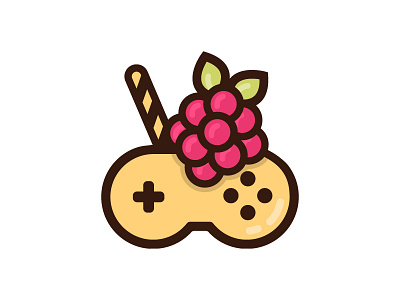 Raspberry Pi Gaming controller fun game gaming ice cream icecream logo playful raspberry summer sweet