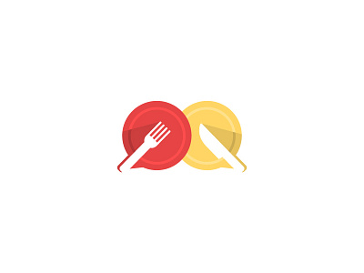 Marketing meal dinner fork knife logo marketing meal message minimalist plate restaurant social media speech bubble