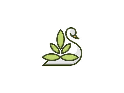 Cannabis Swan cannabis elegant green logo marijuana natural plant swan