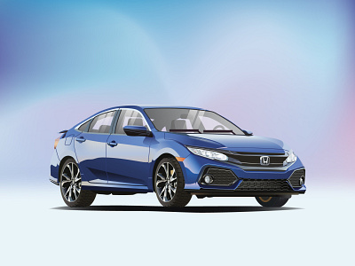 Honda Civic 2020 branding car illustration civic design flat graphic graphic design graphics honda honda car honda civic honda civic 2020 illustration ilustracion modern vector