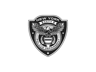 Police Department Badge design eagle fire flat graphic graphics icon illustration ilustracion logo logos modern new york police police badge vector