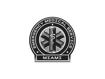 Emergency Medical Service Badge badge badge design badge logo badges design emblem emergency flat graphic icon illustration ilustracion logo miami modern vector